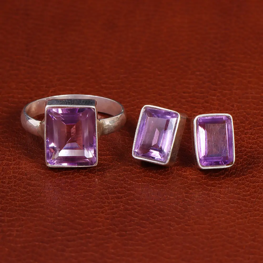 نیم ست آمیتیست زنانه کد 21024