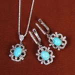 نیم ست فیروزه زنانه کد 21047