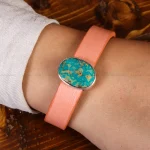 دستبند چرم فیروزه کد 21067