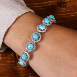 دستبند فیروزه زنانه کد 21088
