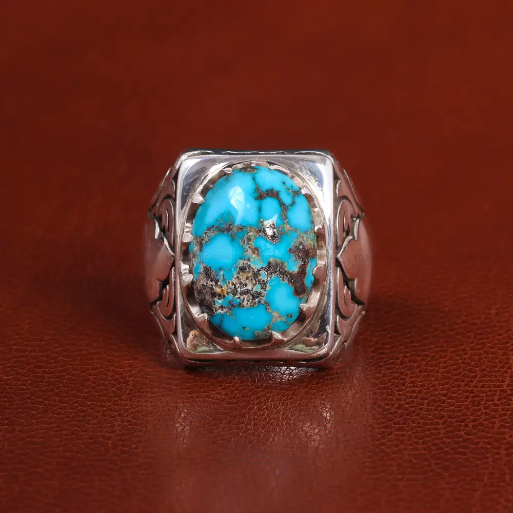 انگشتر فیروزه شجری مردانه کد 21098