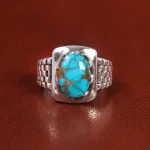 انگشتر فیروزه شجری مردانه کد 21118