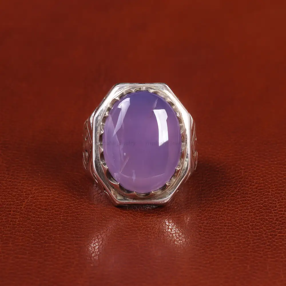 انگشتر عقیق سوسنی مردانه کد 21122