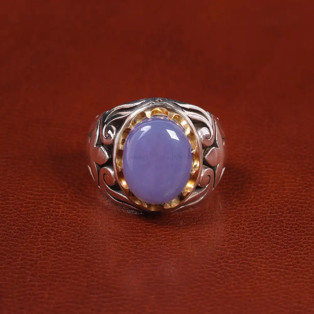 انگشتر عقیق سوسنی مردانه کد 21123