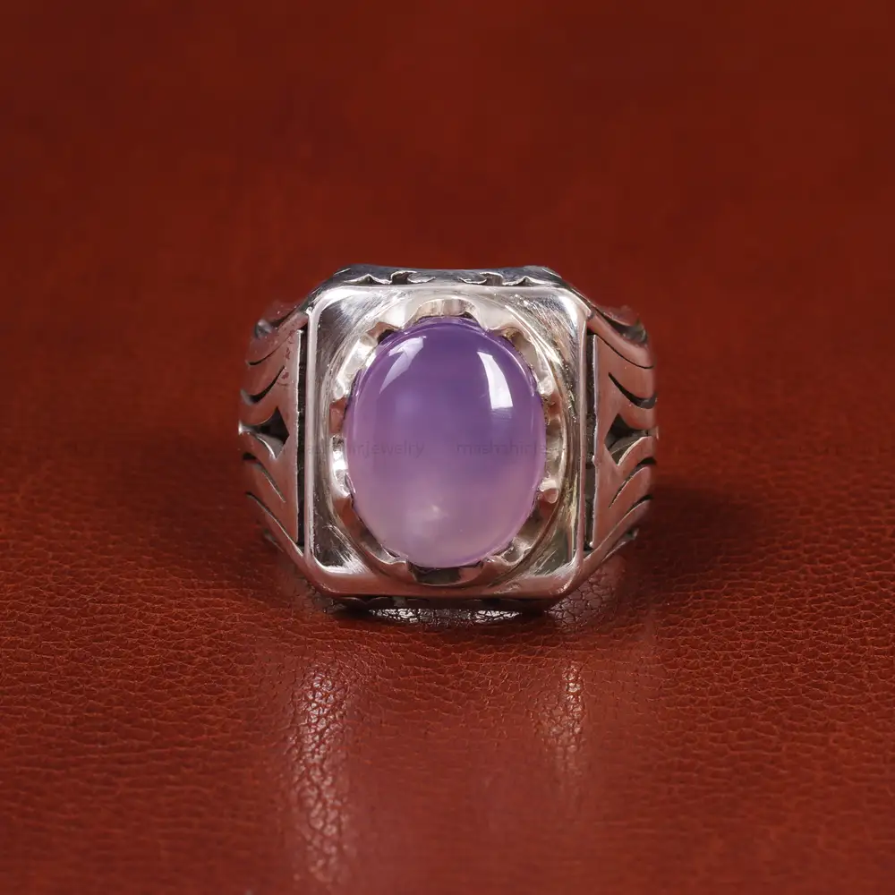 انگشتر عقیق سوسنی مردانه کد 21128