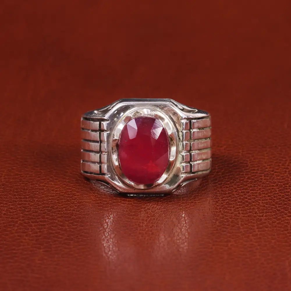 انگشتر یاقوت سرخ مردانه کد 21133