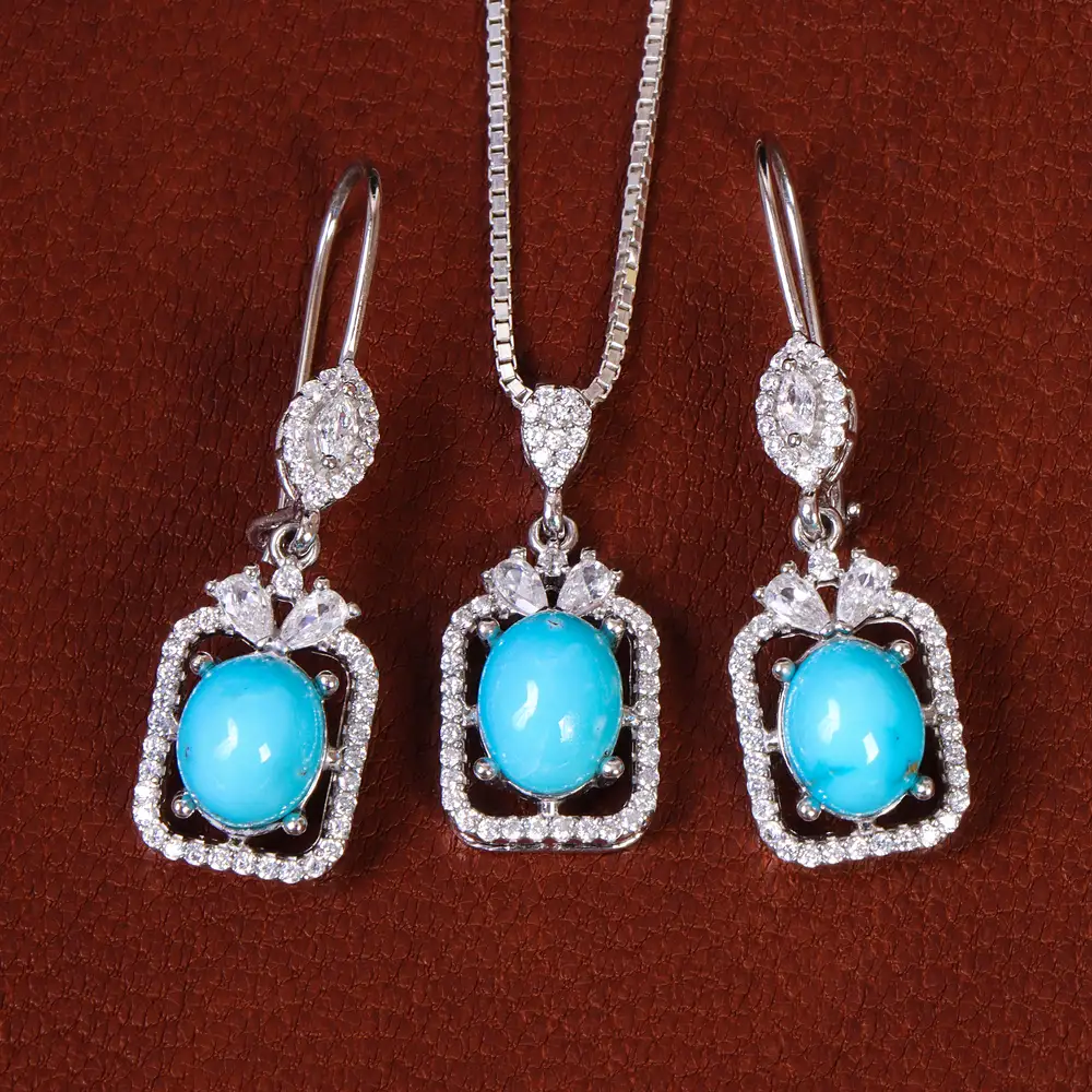 نیم ست فیروزه زنانه کد 21165