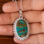 گردنبند فیروزه زنانه کد 21173