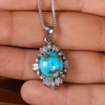گردنبند فیروزه زنانه کد 21183