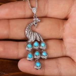گردنبند فیروزه زنانه کد 21190