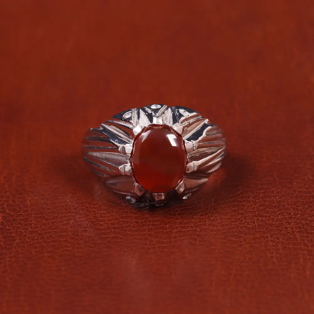 انگشتر عقیق یمن مردانه کد 21195