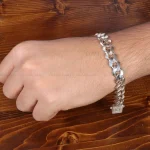 دستبند نقره مردانه کد 21205