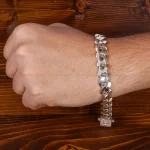 دستبند نقره مردانه کد 21206