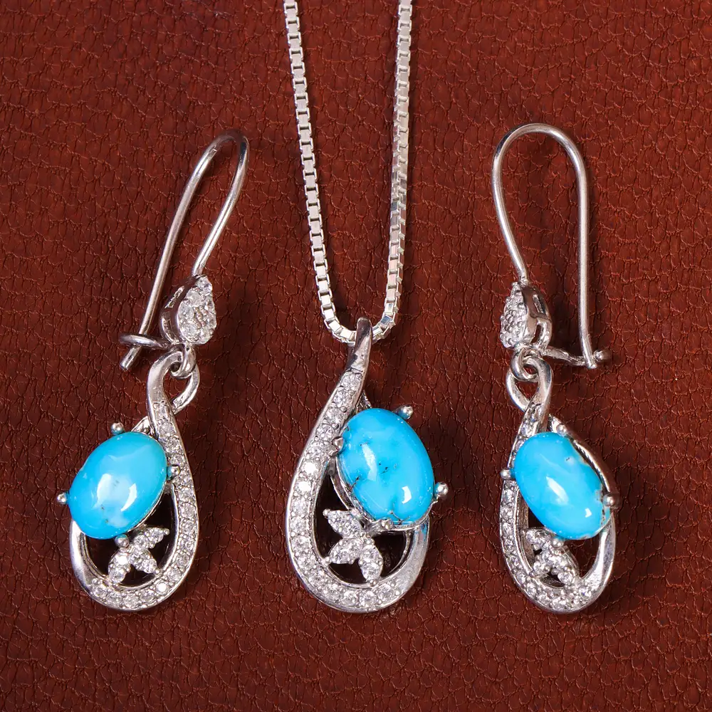 نیم ست فیروزه زنانه کد 21209