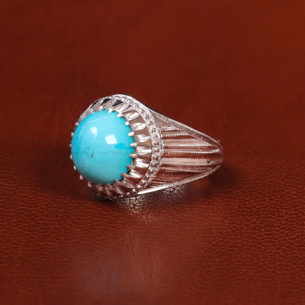 انگشتر فيروزه عجمی مردانه کد 20829