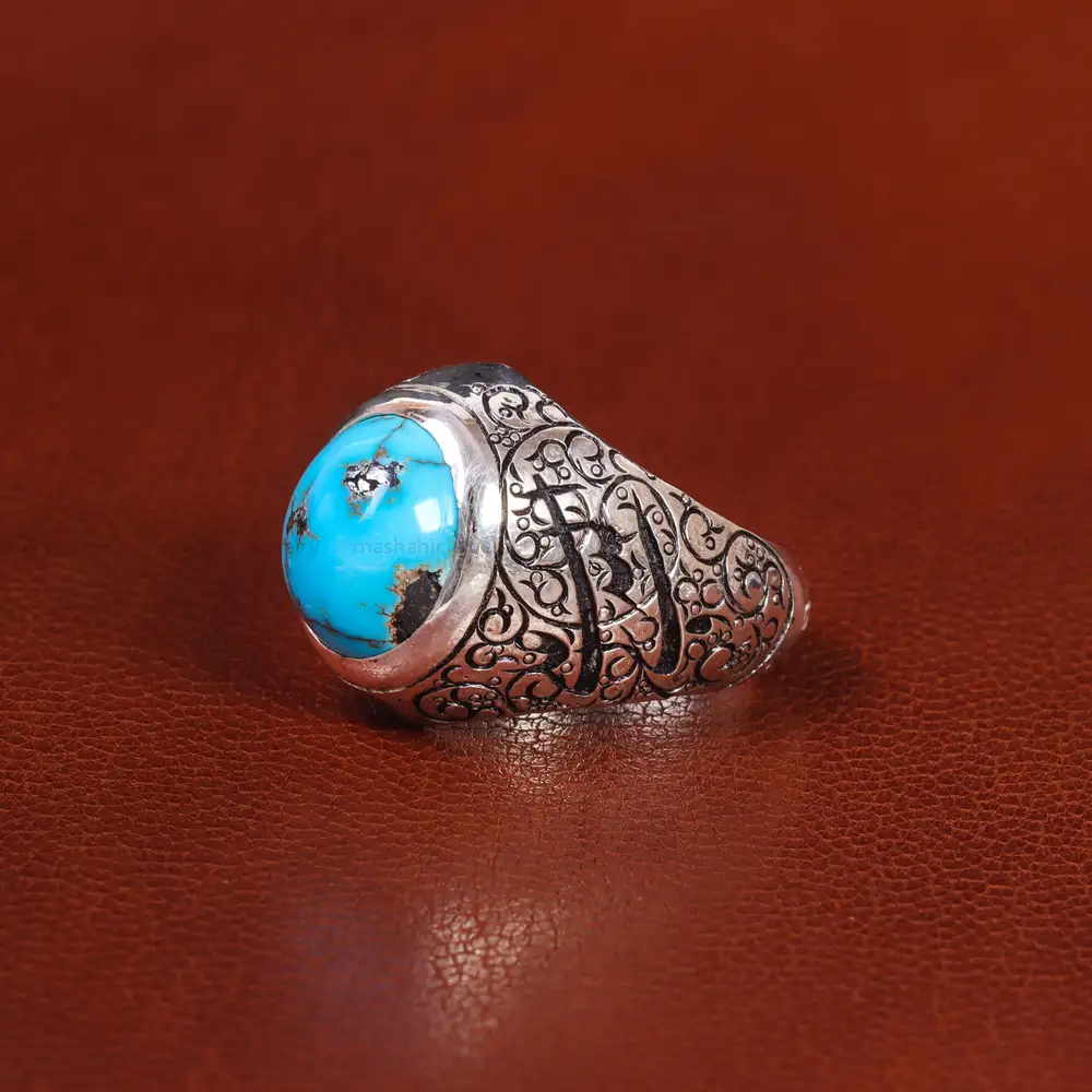 انگشتر فیروزه شجری مردانه کد 20841