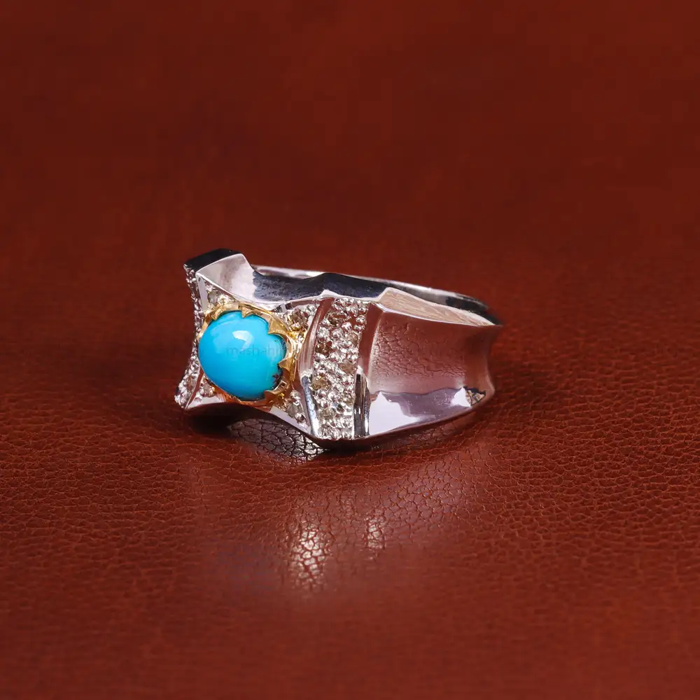 انگشتر فيروزه عجمی مردانه کد 20995