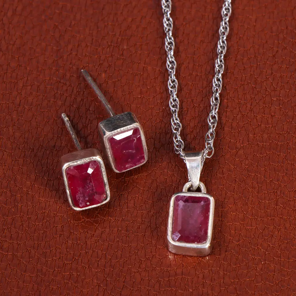 نیم ست یاقوت سرخ زنانه کد 21020