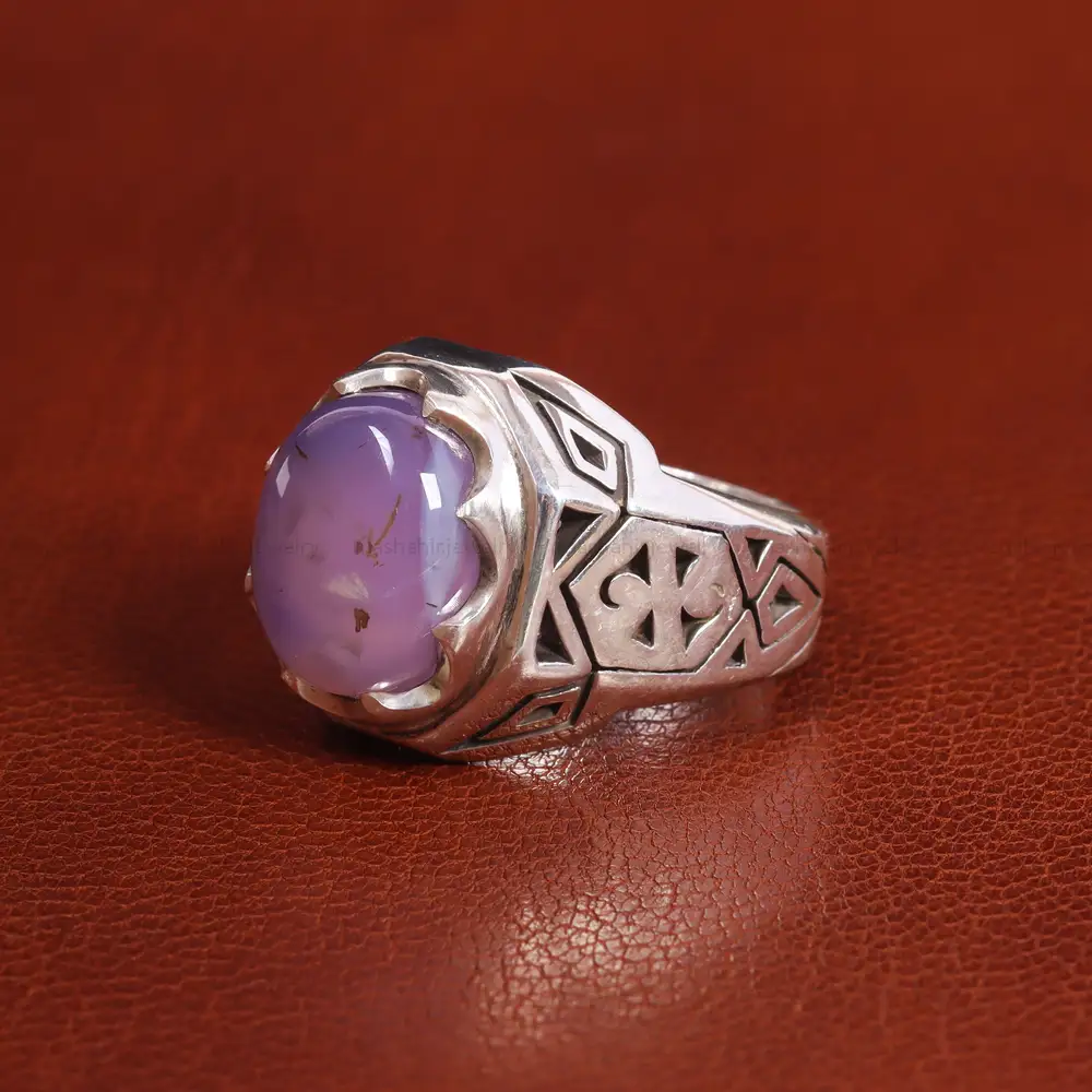 انگشتر عقیق سوسنی مردانه کد 21119