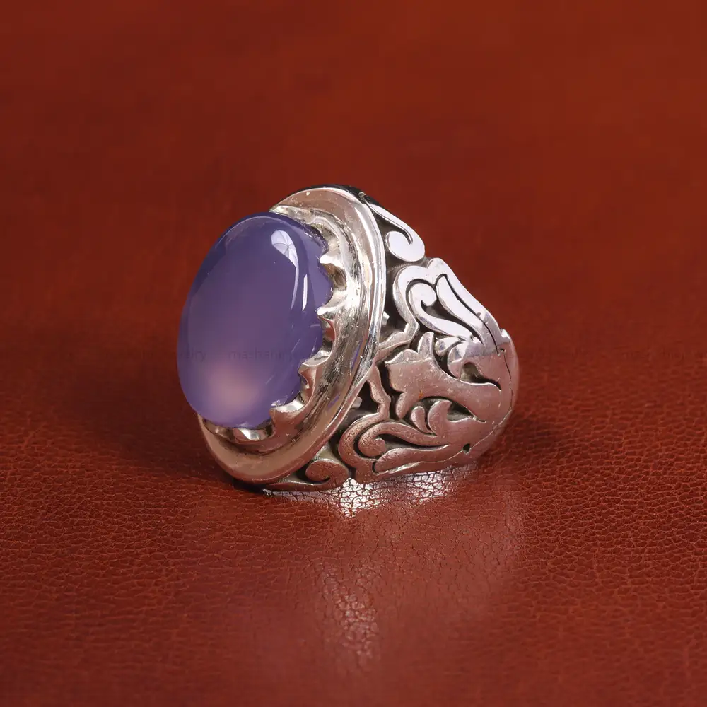 انگشتر عقیق سوسنی مردانه کد 21120