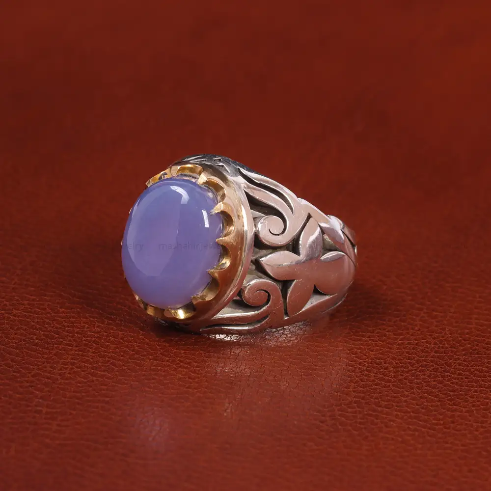 انگشتر عقیق سوسنی مردانه کد 21123