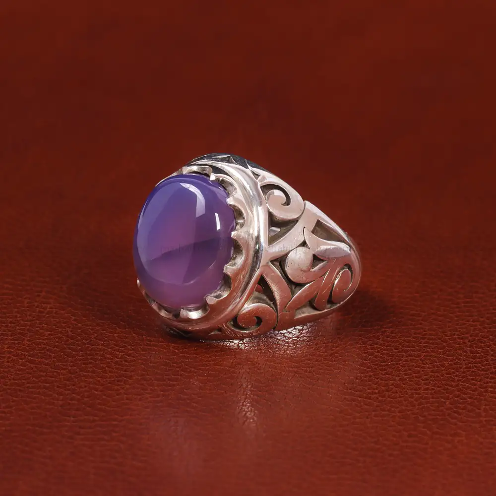 انگشتر عقیق سوسنی مردانه کد 21124