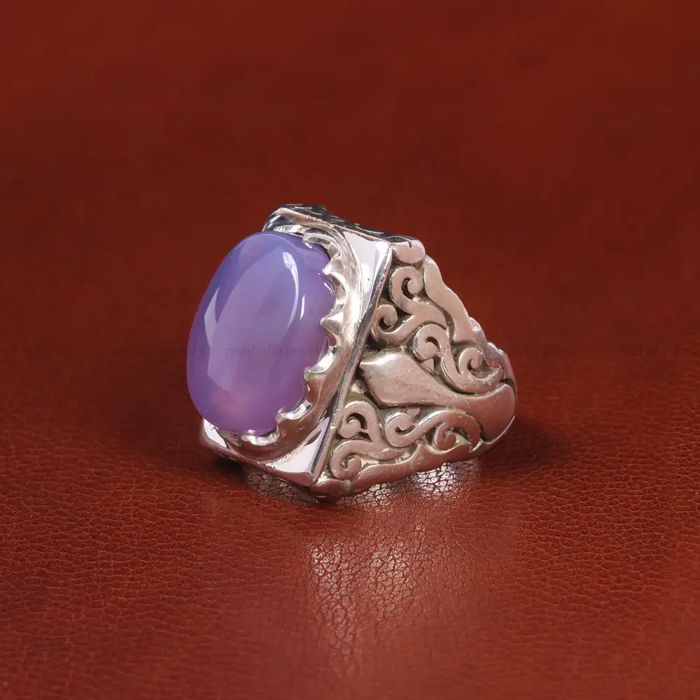 انگشتر عقیق سوسنی مردانه کد 21125