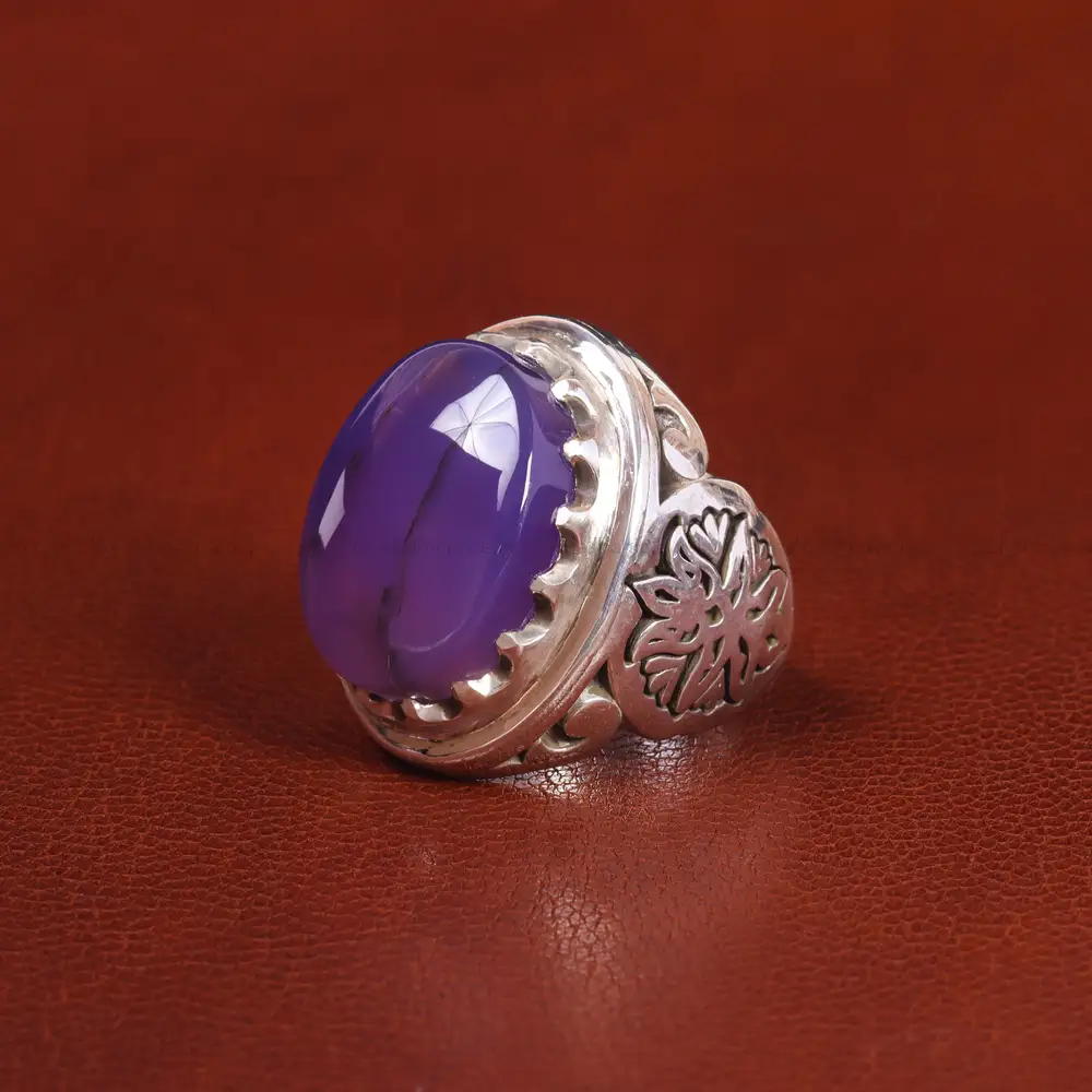 انگشتر عقیق سوسنی مردانه کد 21126