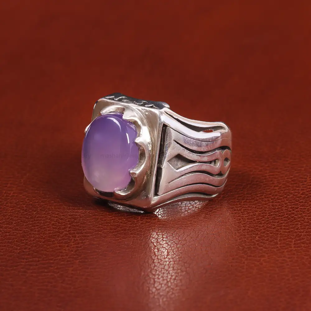 انگشتر عقیق سوسنی مردانه کد 21128