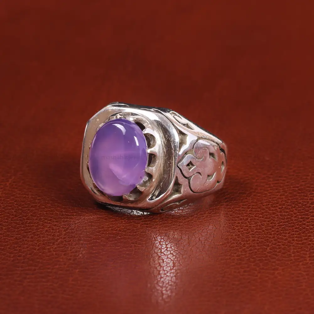 انگشتر عقیق سوسنی مردانه کد 21130