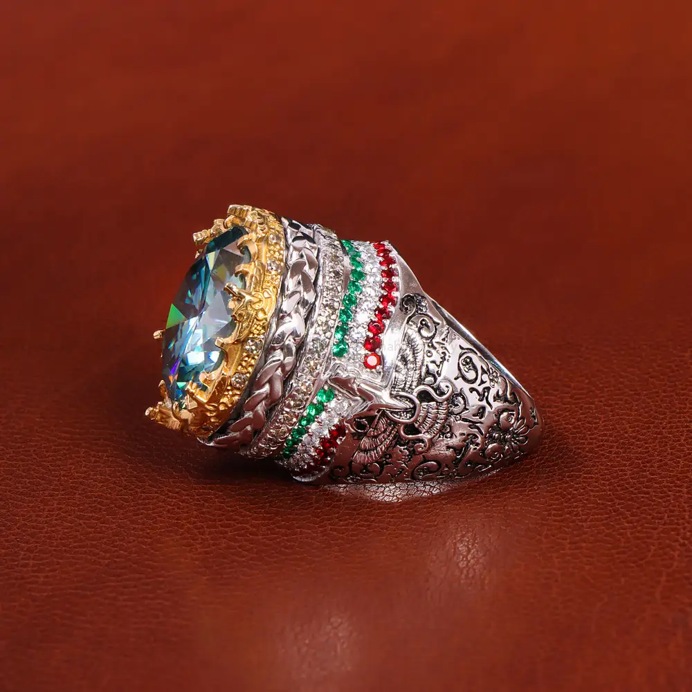 انگشتر موزانایت مردانه کد 21149