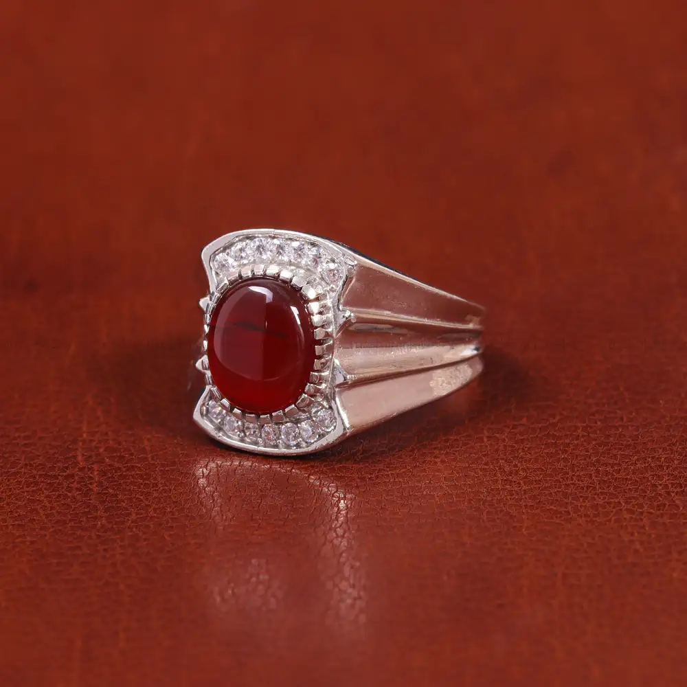 انگشتر عقیق یمن مردانه کد 21196