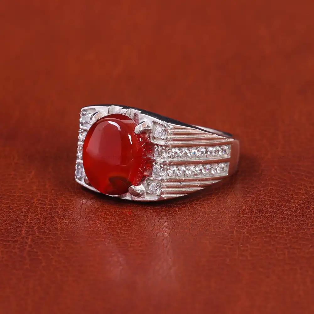 انگشتر عقیق یمن مردانه کد 21199