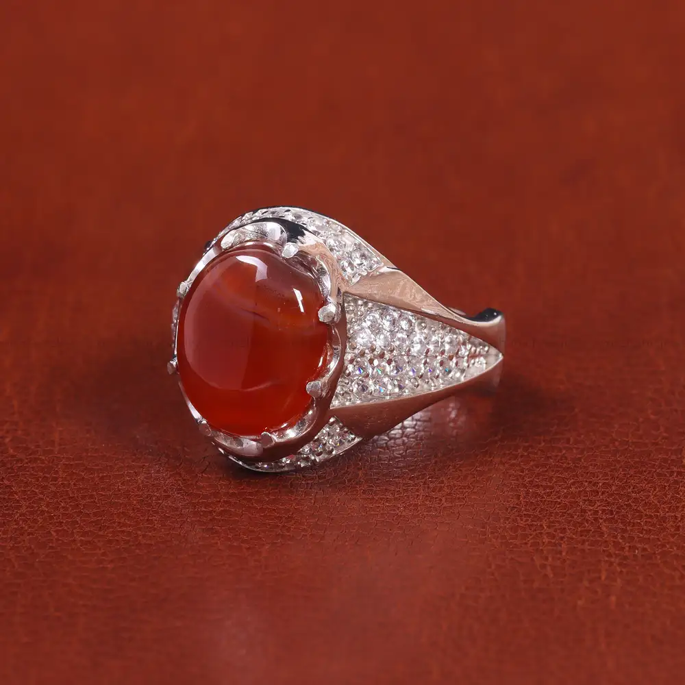 انگشتر عقیق یمن مردانه کد 21200