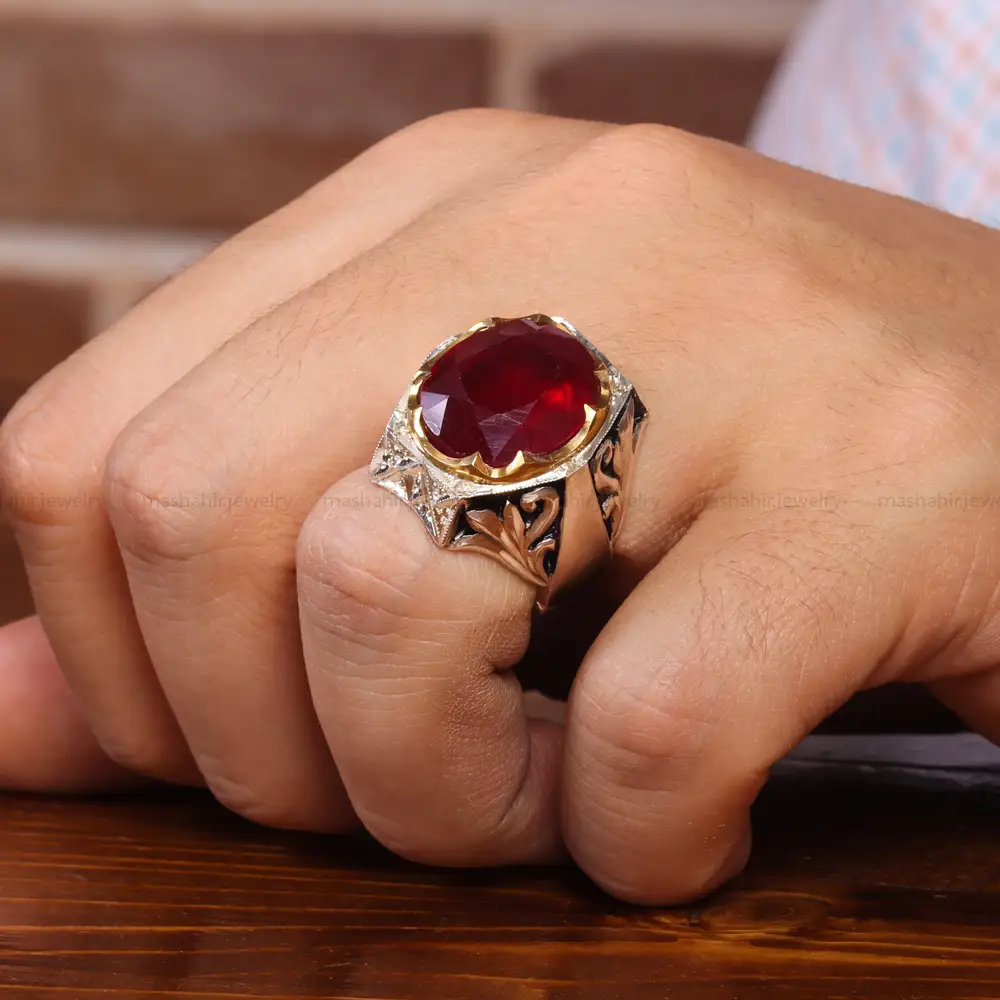 انگشتر یاقوت سرخ مردانه کد 20689