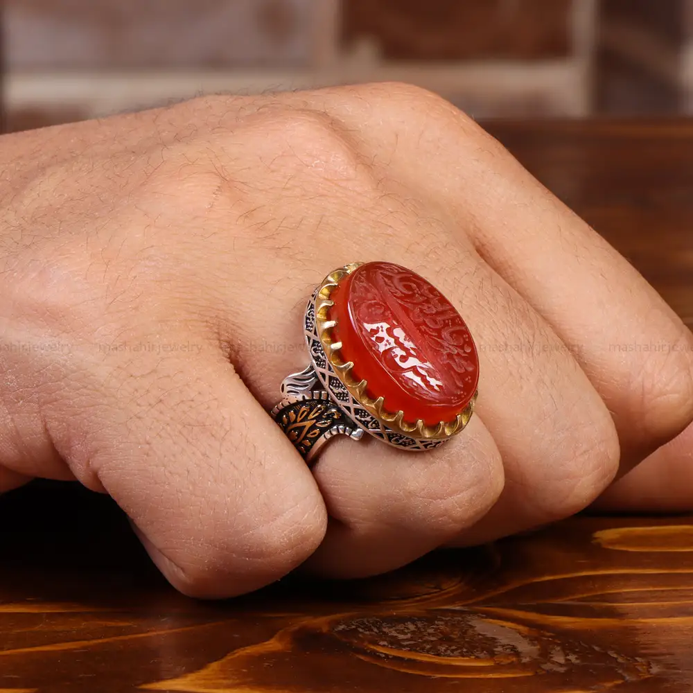 انگشتر عقیق یمن مردانه کد 20851