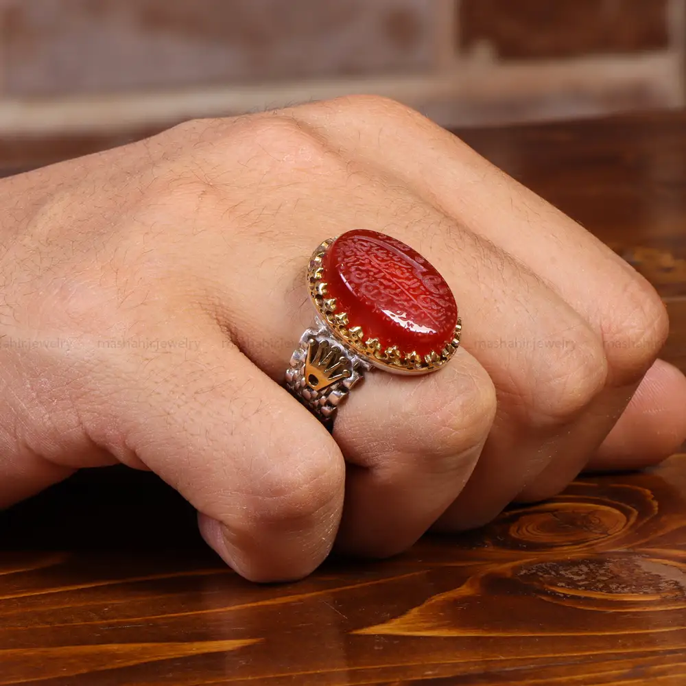 انگشتر عقیق یمن مردانه کد 20859