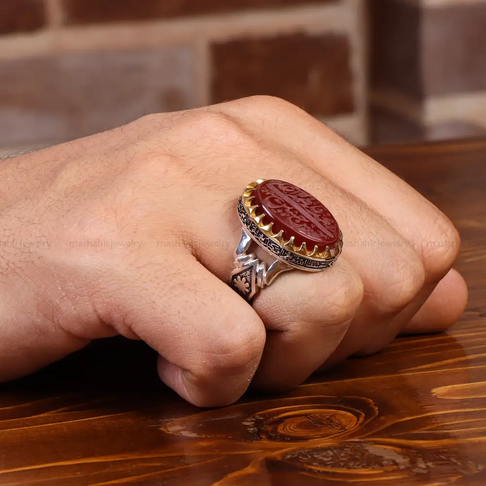 انگشتر عقیق مردانه کد 20863