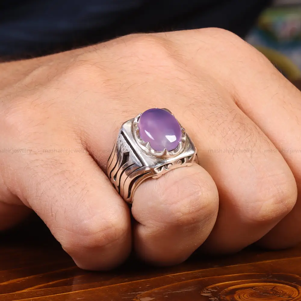 انگشتر عقیق سوسنی مردانه کد 21128