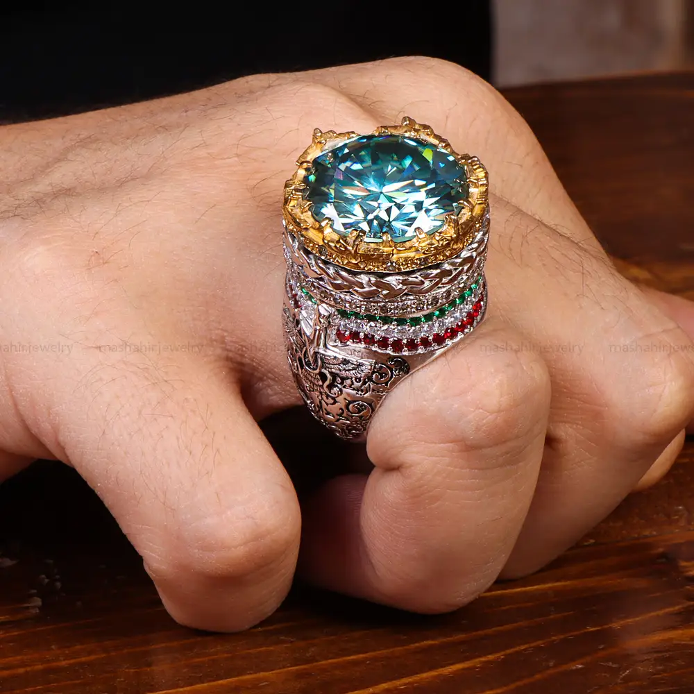 انگشتر موزانایت مردانه کد 21149