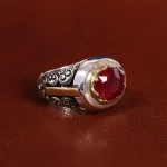 انگشتر یاقوت سرخ مردانه کد 21225