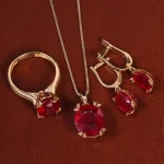 نیم ست یاقوت سرخ زنانه کد 21236