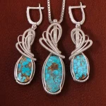 نیم ست فیروزه زنانه کد 21259