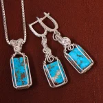 نیم ست فیروزه زنانه کد 21260