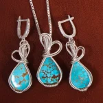 نیم ست فیروزه زنانه کد 21261