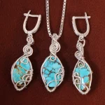 نیم ست فیروزه زنانه کد 21262