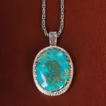 گردنبند فیروزه مردانه کد 21226