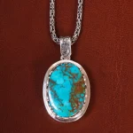 گردنبند فیروزه مردانه کد 21227