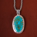 گردنبند فیروزه مردانه کد 21268