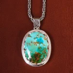 گردنبند فیروزه مردانه کد 21270